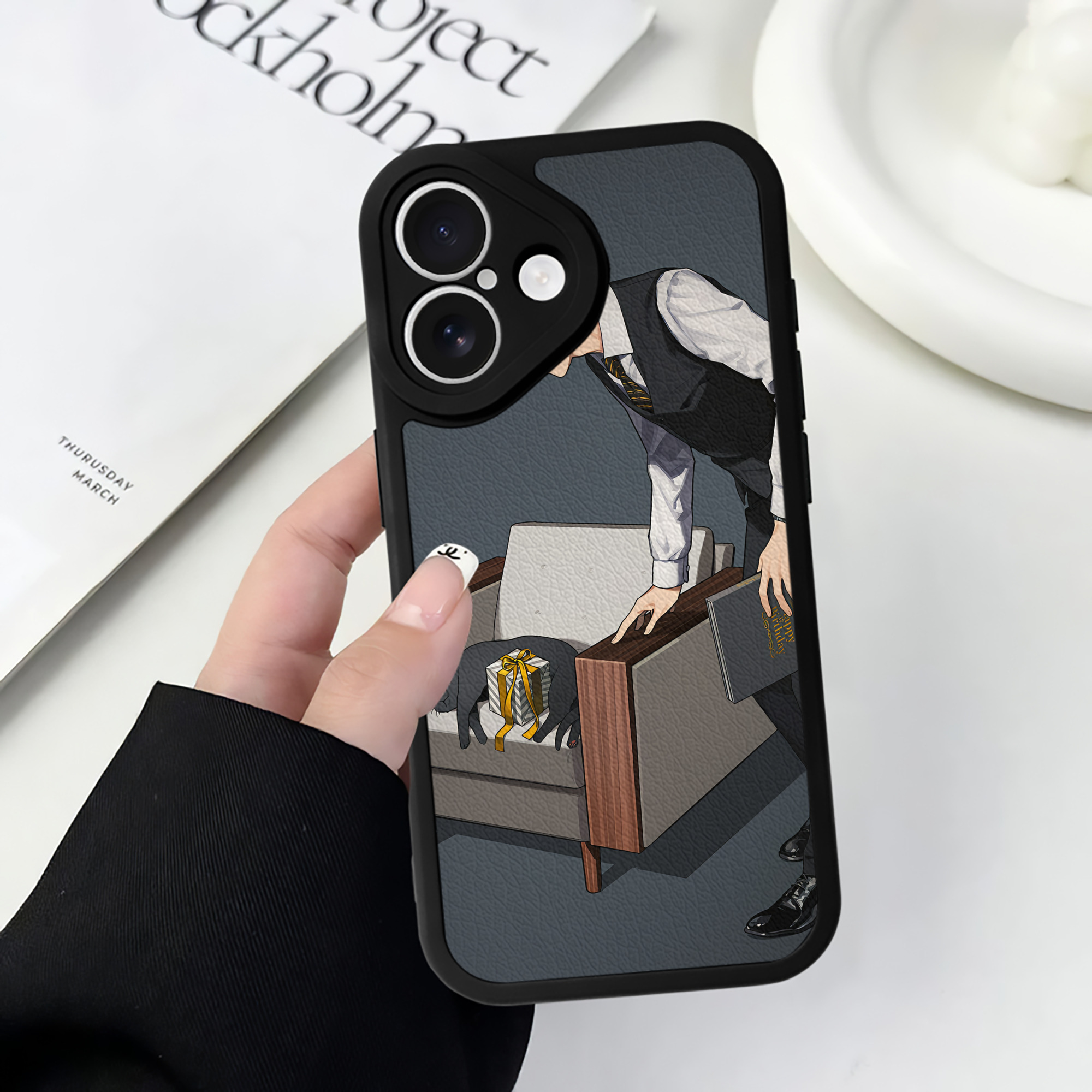 （画像用） ハイキュー!! Haikyu!! 【iPhone 16シリーズ対応】シリコンスマホケース（レザー調） 材質：シリコン